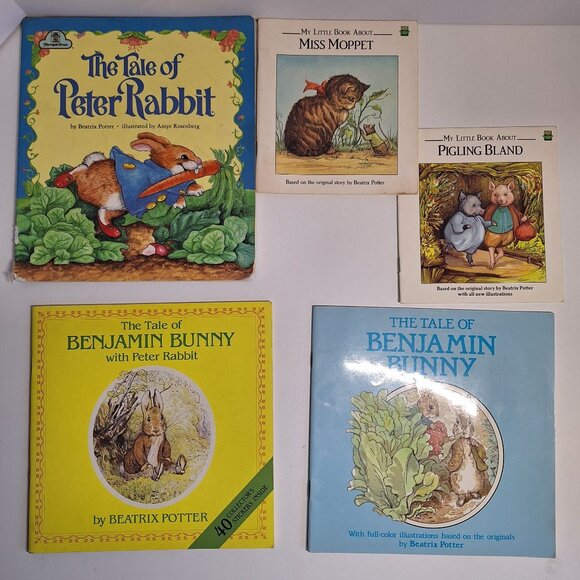 9 Beatrix Potter Book Lot Peter Rabbit Benjamin Bunny Nutkin Moppet Tiggy Fisher - Picture 5 of 8